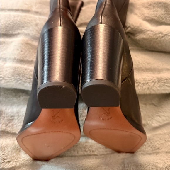 Franco Sarto Jaxon Mid Calf Boots Black Leather NEW Size 7.5M w/ Box - Picture 5 of 16